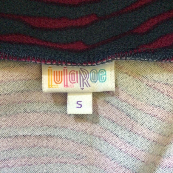 LuLaRoe Purple and Blue Wavy Stripes Skirt - Size Small - Picture 5 of 6